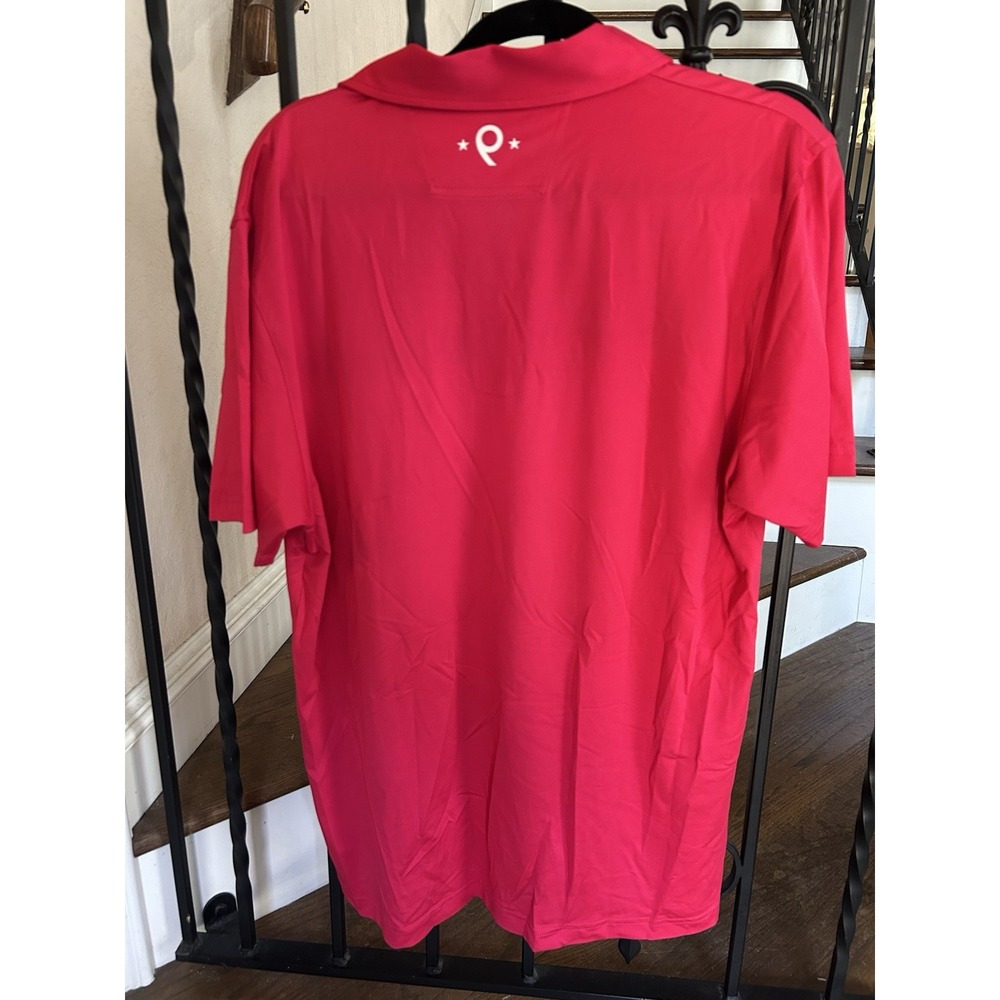 Men's Size Large Back Nine Polo Golf Shirt  Short Sleeves Razz Red - Picture 2 of 7
